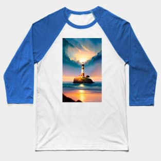 Sky And Lighthouse Landscape Baseball T-Shirt